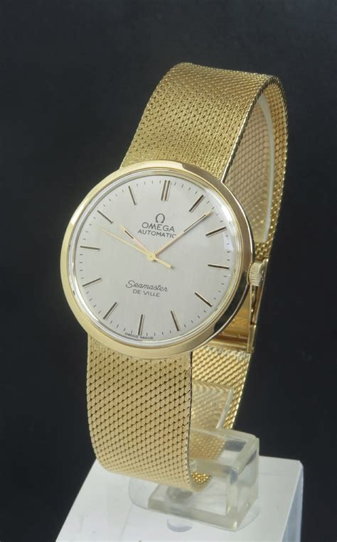 mens gold omega watch|solid 18k gold watch men's.